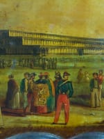 Ancien tableau peint tôle Exposition Universelle XIXe Chine Voyage Londres - Miniature 3