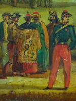 Ancien tableau peint tôle Exposition Universelle XIXe Chine Voyage Londres - Miniature 4