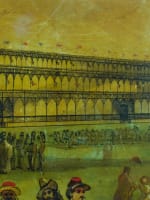 Ancien tableau peint tôle Exposition Universelle XIXe Chine Voyage Londres - Miniature 11