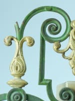 Ancien parement de chapelle anges aux ailes déployées doré XVIIIe patiné bronze - Miniature 7