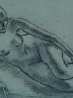 Ancien tableau dessin Maurice Asselin jeune femme nue allongée école de Paris - Miniature 3