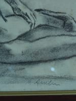 Ancien tableau dessin Maurice Asselin jeune femme nue allongée école de Paris - Miniature 6