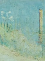 Ancien tableau impressionniste paysage bord de rivière animée Provence Bastogy - Miniature 4