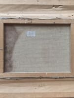 Tableau ancien cour de maison et basse cour en été signé Soler cadre HST - Miniature 8