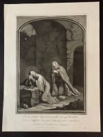 Belle gravure ancienne portrait de Sainte Françoise Romaine et sa compagne - Miniature 3