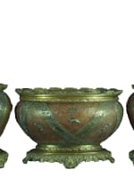 Ancienne garniture bronze François 1er lampe à pétrole jardinière sv Lievre 19e - Miniature 1