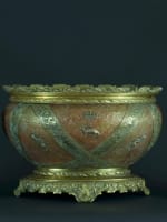 Ancienne garniture bronze François 1er lampe à pétrole jardinière sv Lievre 19e - Miniature 3