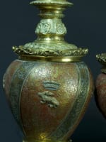 Ancienne garniture bronze François 1er lampe à pétrole jardinière sv Lievre 19e - Miniature 6