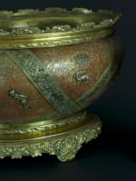 Ancienne garniture bronze François 1er lampe à pétrole jardinière sv Lievre 19e - Miniature 8