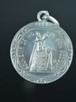 Nice French religious medal pendant silver Our Lady of Perpetual Help signé - Miniature 1