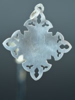 19thc religious communion medal pendant silver 18k gold chalice - Miniature 2