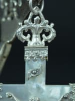 19thc fine large religious pectoral cross sterling silver & mother of pearl - Miniature 5