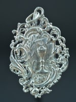 Large Sterling Silver superb Communion Religious Medal French Pendant 1892 - Miniature 1