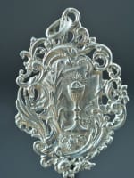 Large Sterling Silver superb Communion Religious Medal French Pendant 1892 - Miniature 3