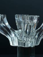 Art Deco Modernist Glass Val Saint Lambert 2 table candelsticks 8 Candels Crystal - Miniature 4