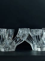 Art Deco Modernist Glass Val Saint Lambert 2 table candelsticks 8 Candels Crystal - Miniature 5