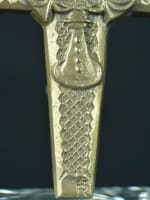 Gorgeous Modernist religious bronze pectoral cross by Tschudin Art Deco Angels - Miniature 4