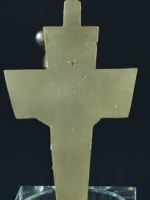 Gorgeous Modernist religious bronze pectoral cross by Tschudin Art Deco Angels - Miniature 6