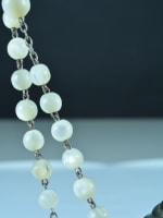 Rare Art Nouveau 1925 Sainte Theresa of Jesus Child Rosary Mother of pearl & brass - Miniature 2