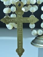 Rare Art Nouveau 1925 Sainte Theresa of Jesus Child Rosary Mother of pearl & brass - Miniature 5