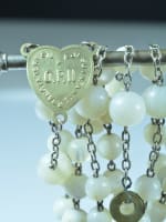 Rare Art Nouveau 1925 Sainte Theresa of Jesus Child Rosary Mother of pearl & brass - Miniature 6