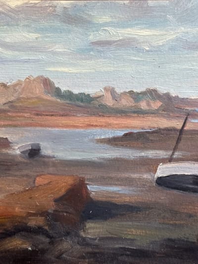 Ancien tableau bateau marée basse Breton marine Bretagne Ent. Édouard Doigneau n°2