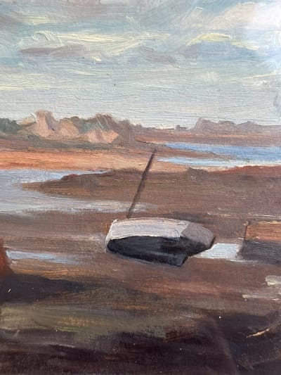 Ancien tableau bateau marée basse Breton marine Bretagne Ent. Édouard Doigneau n°2