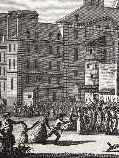 Ancienne gravure portrait Royal Louis XVI translation Temple révolution