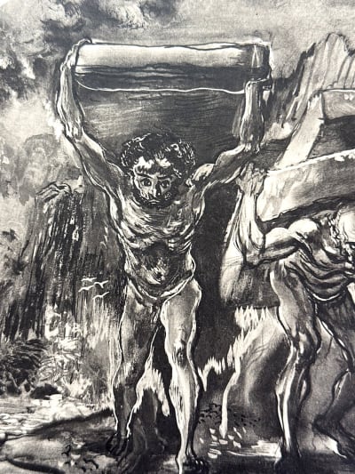 Lithographie, Eddy, Legrand l'enfer de Dante homme Divine Comédie