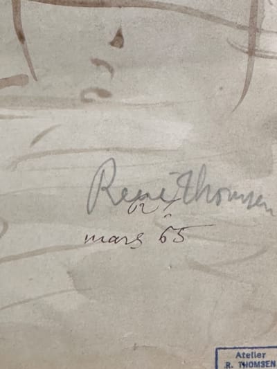 Beau dessin ancien chanteur costume cabaret lyrique René Thomsen art nouveau