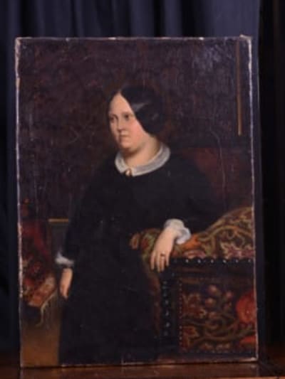 Pierre François Lehoux ancien tableau normand portrait jeune femme Gericault