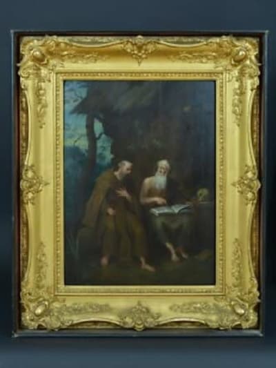 Rare tableau ancien portrait religieux flamand Pieter Snyers Saint Antoine Paul