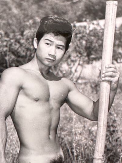 Ancienne photo portrait homme nu René Domine Mr Côte d'Azur 1965 Jean Ferrero