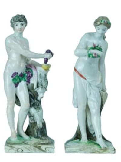 Statuette 18ème les quatre saisons faïence Lorraine Paul Louis Cyfflé x 4 rare