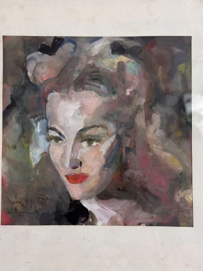 Dessin Christian Schmidt portrait jeune fille aquarelle succès Dieuzaide