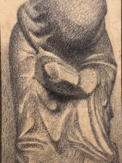 Ancien dessin portrait étude portrait figure Henri Rachou Toulouse Lautrec 1900