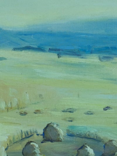 Tableau ancien orientaliste les moissons Algérie Mitidja Alger Andrée Connée