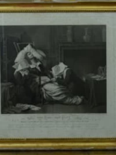 Grande gravure théâtre Molière comédie française Adrien Migneret cadre or rare