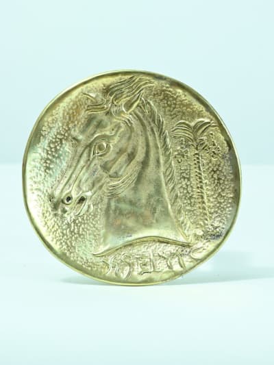 Max Le Verrier vide poche tête de cheval bronze vintage design coupe talon