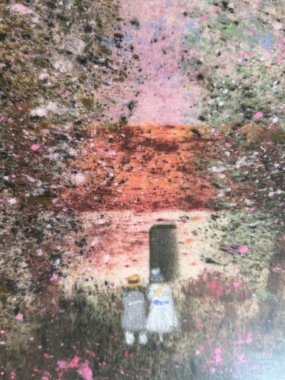 Ancien tirage limité sur papier 1989 signé Gabrielle Bellocq Le verger fleurs