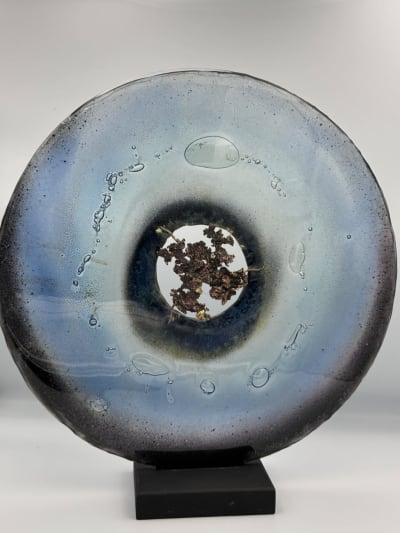 Disque pâte de verre bronze contemporain artiste sculpteur Charles André Acquier