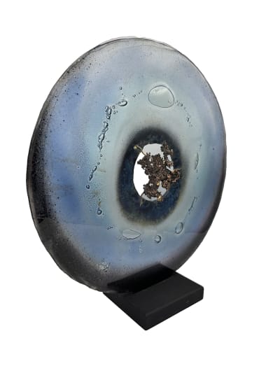 Disque pâte de verre bronze contemporain artiste sculpteur Charles André Acquier