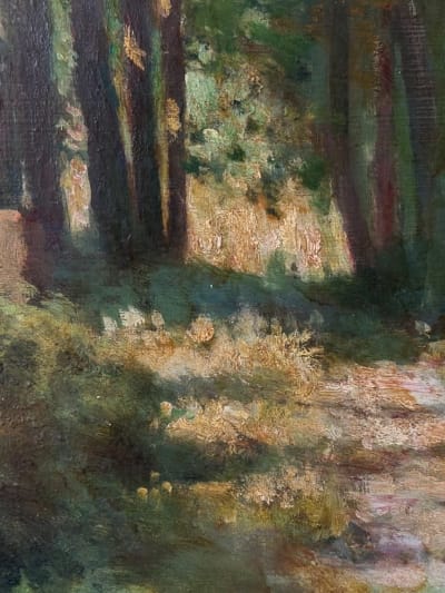 Tableau ancien impressionniste Félix Borrel Toulouse vue de parc château été