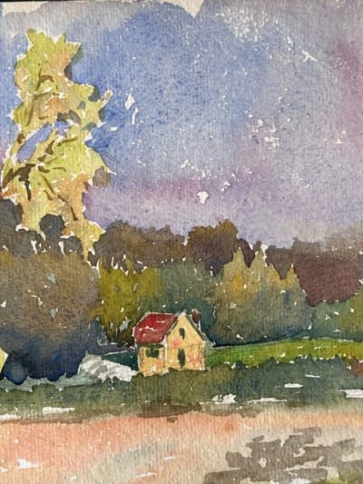 Ancien dessin paysage les environs de Limoges Mattéo Brondy 1910