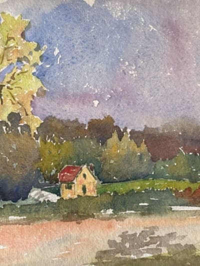 Ancien dessin paysage les environs de Limoges Mattéo Brondy 1910