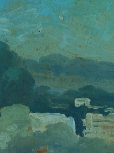 Tableau ancien orientaliste paysage d'Algérie Alger la Côte Roméo Aglietti