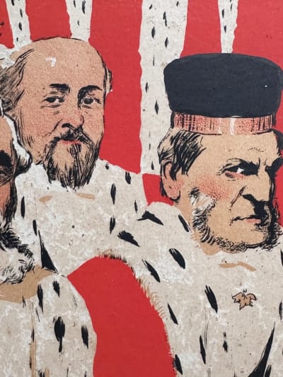 Ancienne lithographie art nouveau Jules Grün portrait homme politique magistrat