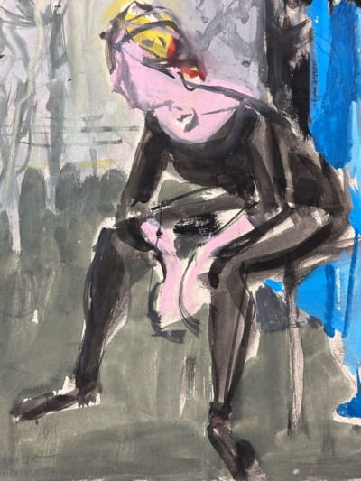 Ancien dessin Maurice Melat ballerine répétition Ballet du Capitole Toulouse