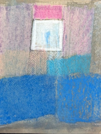 Dessin moderne art singulier outsider art portrait d'homme nu attitude XXe