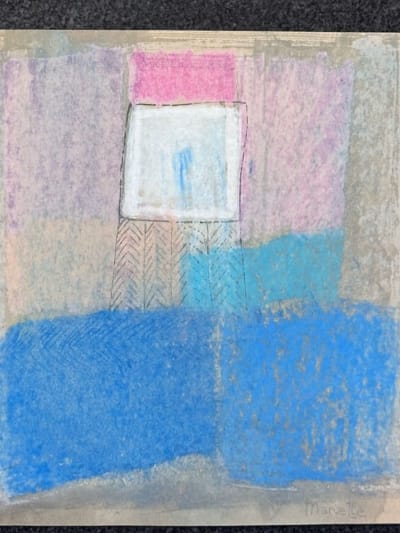 Dessin moderne art singulier outsider art portrait d'homme nu attitude XXe